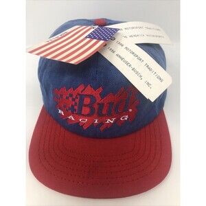 NEW NASCAR Ken Schrader 25 VINTAGE Adjustable Hat BUD RACING Chase Race Wear Red